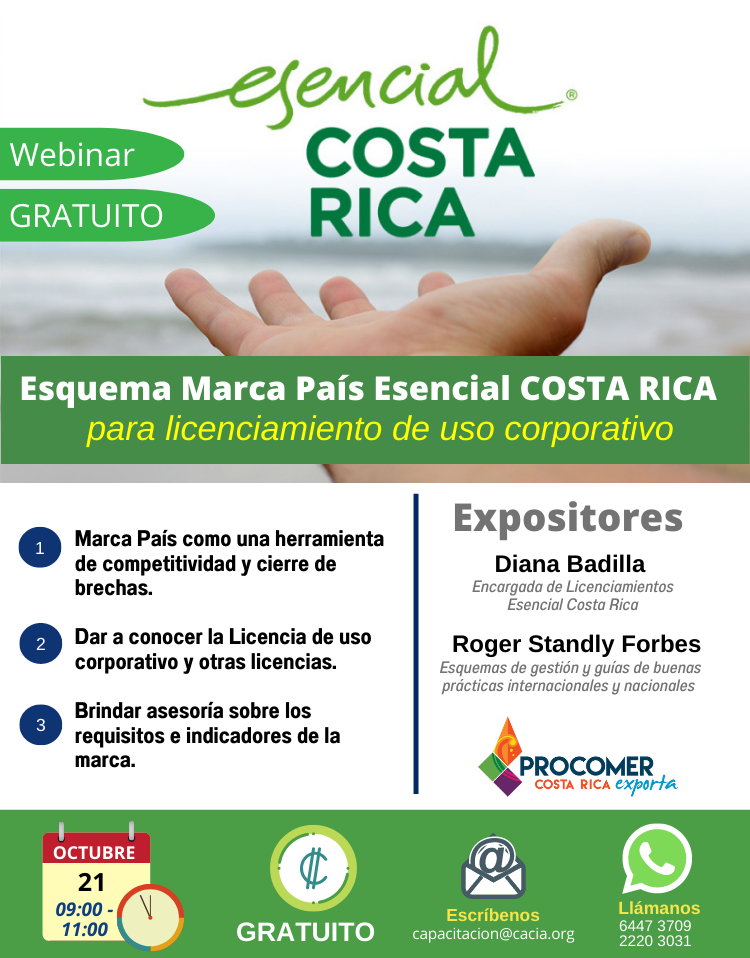WEBINAR Gratuito: Esquema de Marca País Esencial Costa Rica