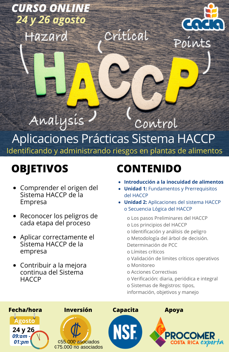 Curso Online Aplicaciones Prácticas de HACCP @ ZOOM CONFERENCE