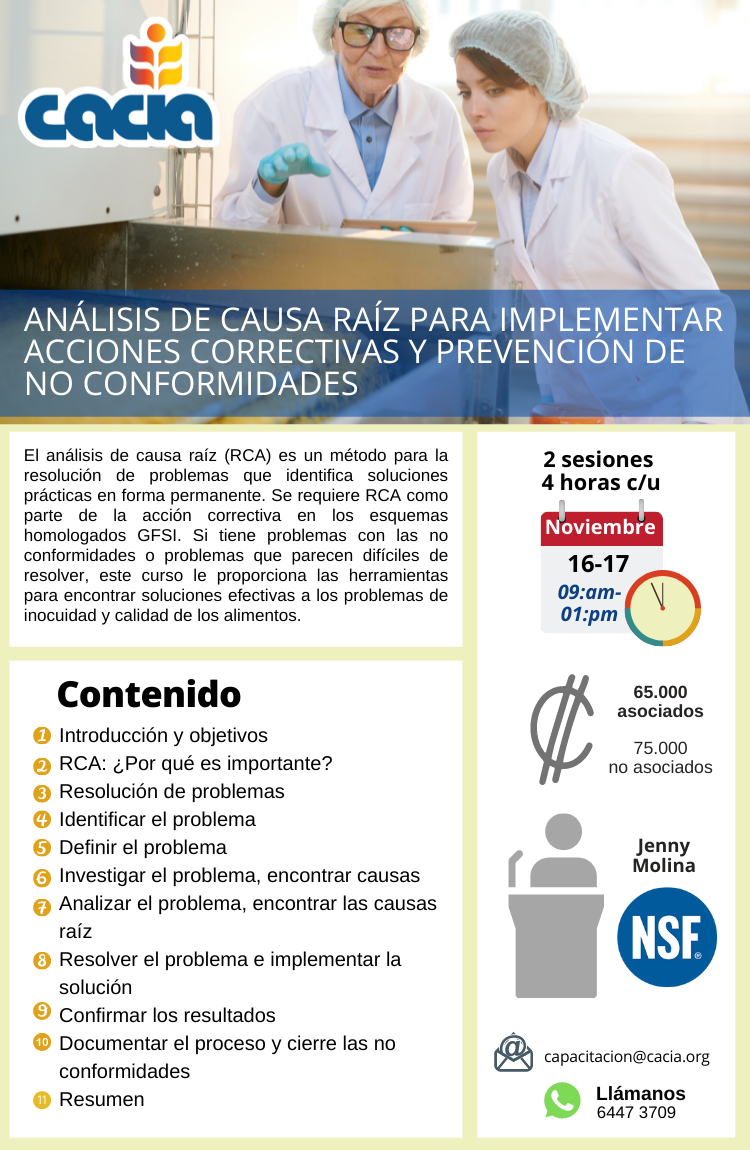 Curso: Análisis de causa raíz para implementar acciones correctivas y prevención de no conformidades