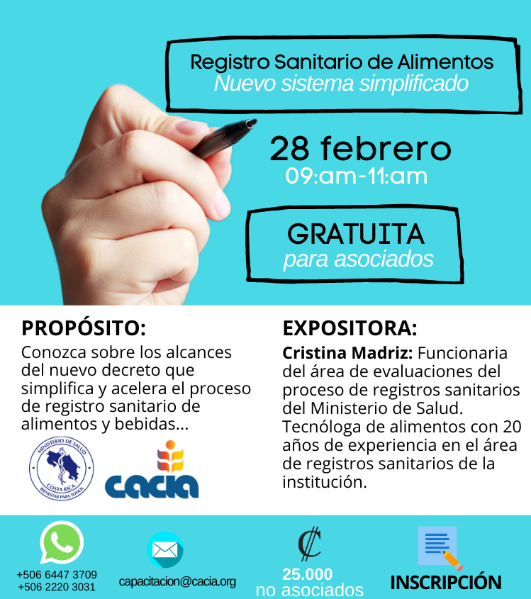 Charla: Registro Sanitario de Alimentos -Nuevo Sistema Simplificado- @ ZOOM