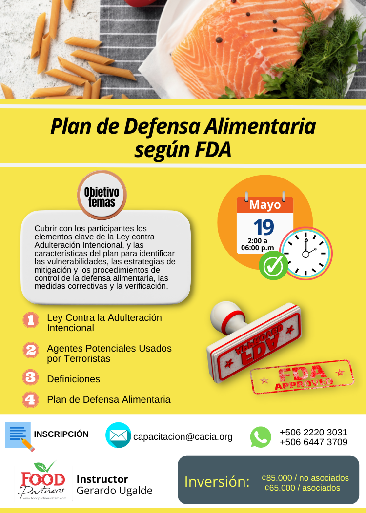 Webinar: Plan de Defensa Alimentario según FDA