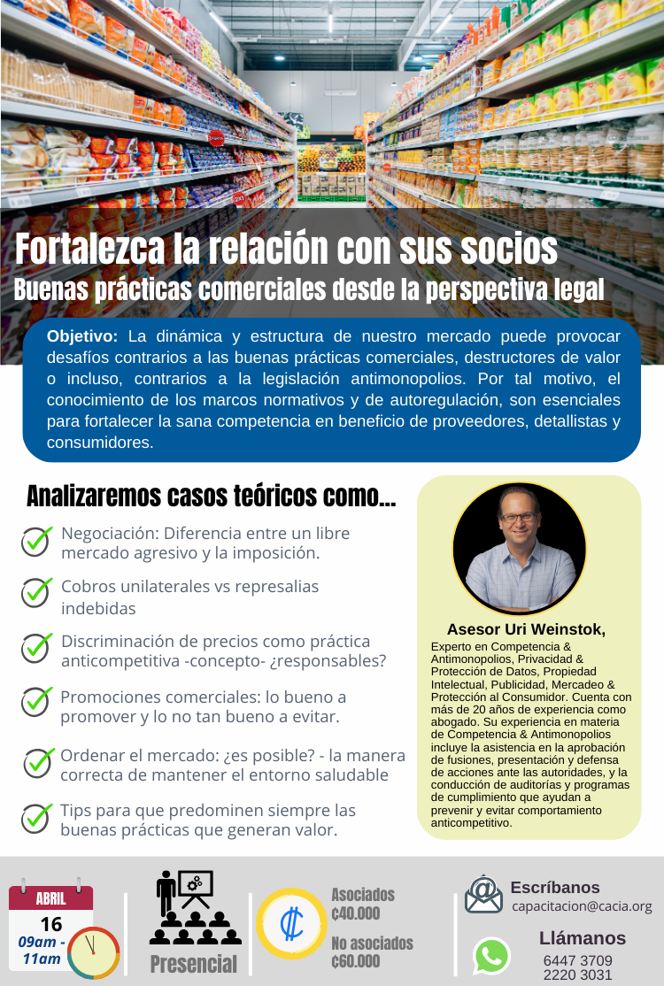 Seminario presencial: Buenas Prácticas Comerciales desde la Perspectiva Legal @ Hotel Corobicí -Salón Corcovado-